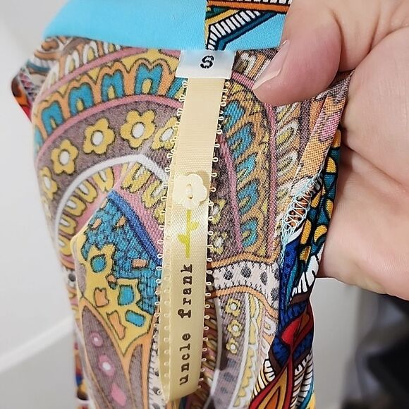 Uncle Frank Anthro boho Y2K style aqua blue maxi dress size small - Picture 6 of 8